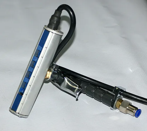 Ionisationspistole mit Aluminium-Ionisationskopf, blauen Spitzenaufnahmen und Druckluftanschluss